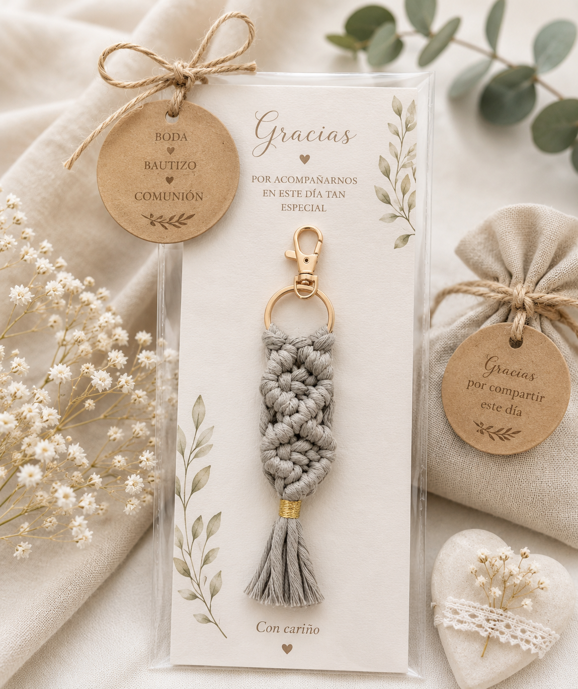 Detalles de Boda y Eventos – Llavero de Macramé Boho (Precios por Volumen)