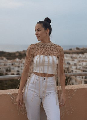 Capa de Macramé Estilo Boho – Artesanal | FTV Macramé
