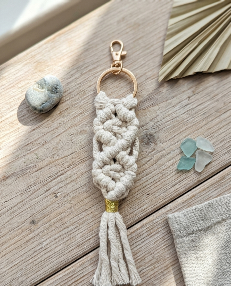 Detalles de Boda y Eventos – Llavero de Macramé Boho (Precios por Volumen)