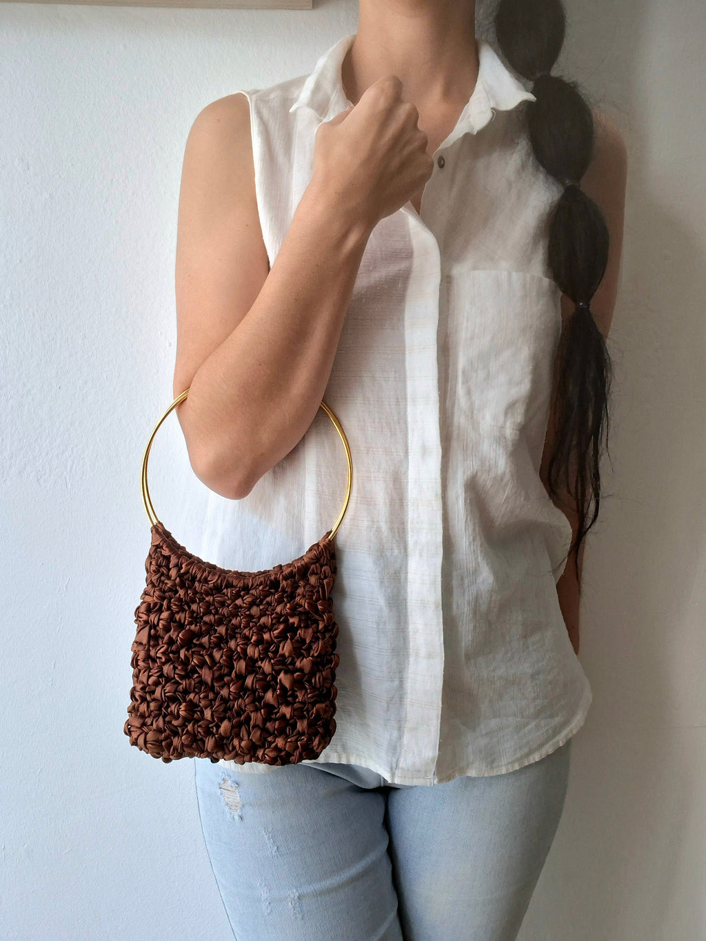 Bolso de Macramé Ayla – Bolso de Mano Artesanal de Fiesta