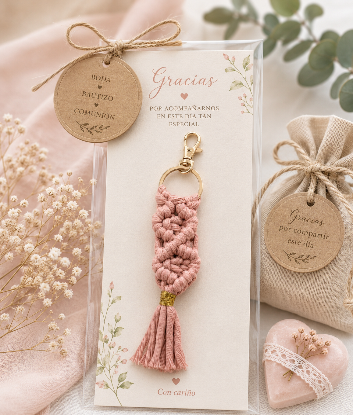 Detalles de Boda y Eventos – Llavero de Macramé Boho (Precios por Volumen)