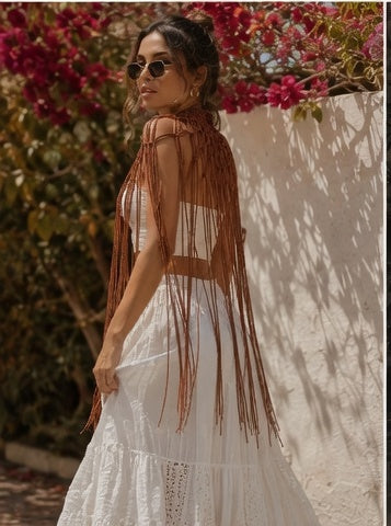 Capa de Macramé Estilo Boho – Artesanal | FTV Macramé
