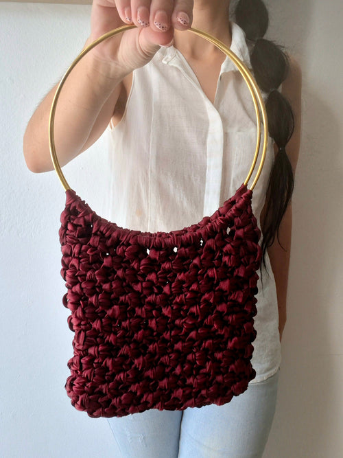 Bolso de Macramé Ayla – Bolso de Mano Artesanal de Fiesta