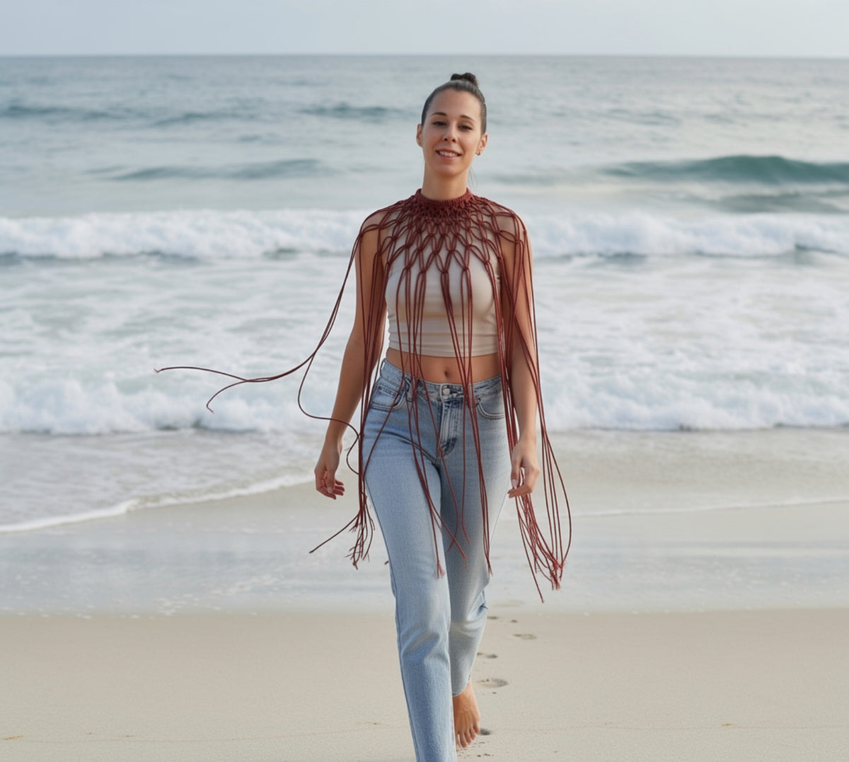 Capa de Macramé Estilo Boho – Artesanal | FTV Macramé