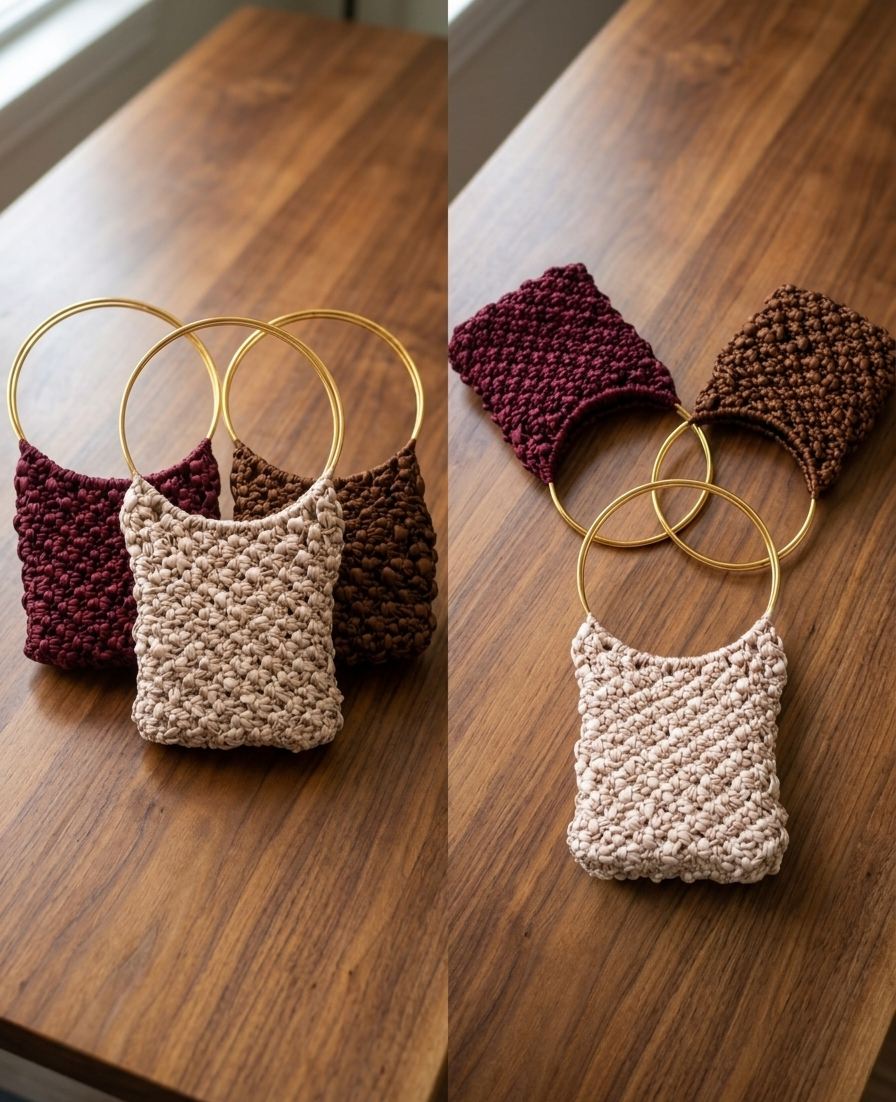 Bolso de Macramé Ayla – Bolso de Mano Artesanal de Fiesta